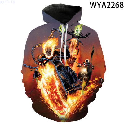 New 2023 New Fashion Casual Ghost Rider Sweatshirts Men Women Children Hoodies 3D Printed Streetwear Pullover Boy Girl Kids Topstrend