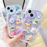 3D น่ารักหมวกกระต่ายเคสซิลิโคนสีรุ้งเป็ดสำหรับ iPhone 14 Pro Max 11 12 13 Xs Xr 7 8Plus X เคสป้องกันลายการ์ตูนแสนสนุก