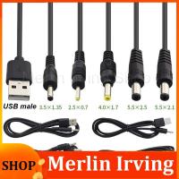 Merlin Irving Shop 1m DC Charging Cable 22AWG 3A 5V USB 2.0 type A Male to DC Plug Charger Jack Connector Power Supply Extension Cord