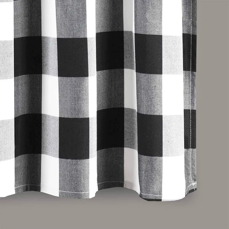 Kitchen Farmhouse Check Plaid Valances, Ikea Buffalo Shower Curtain Rod