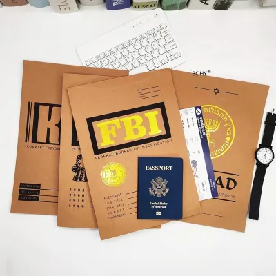 Agent Portfolio Folder File FBI Passport CIA Central Inligence MI6 British Army Movie Film Prop Set