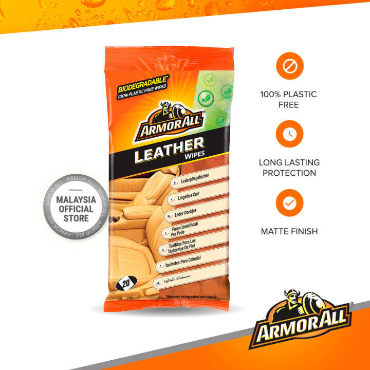 ARMOR ALL Leather Wipes (20ct) Lazada