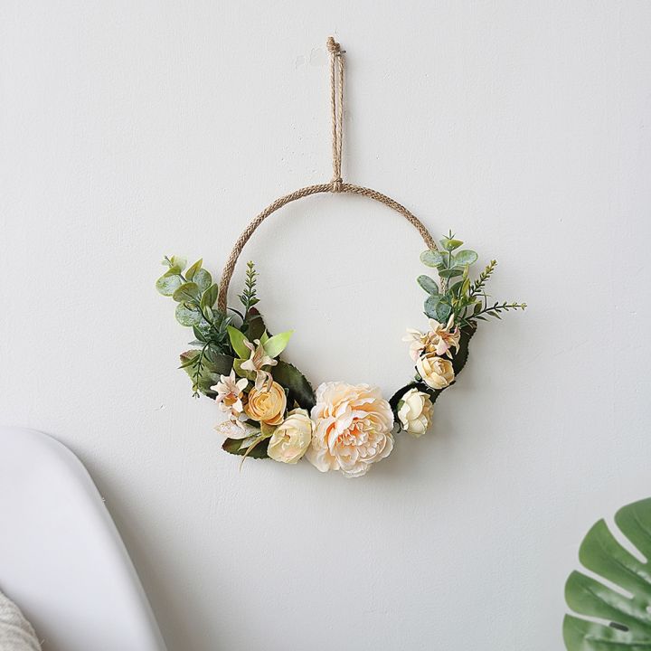 hoop-wreath-artificial-flower-and-vine-wreaths-garlands-wall-hanging-pendant-christmas-door-decor-wedding-garlands-for-home-gift