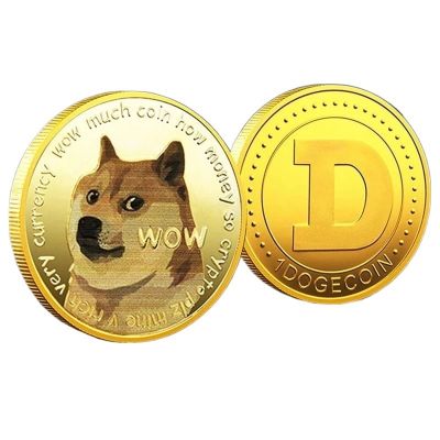 WOW Dogecoin ไปยังดวงจันทร์ใน Doge เหรียญที่ระลึกชุบทองลายสุนัขน่ารักพิมพ์คอลเลกชันของขวัญ-kdddd