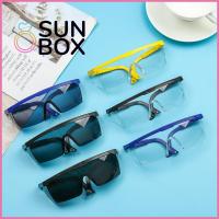 SUN BOX กันฝุ่น อุตสาหกรรม แล็บ ปกป้องดวงตา เลนส์ใส บ่ม ความปลอดภัย แว่นตาป้องกัน ปรับได้ แว่นตากันลม