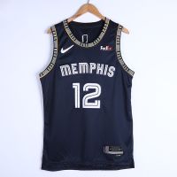 2022 new NBA jersey Memphis Grizzlies 12 Ja Morant city edition dark blue 75th basketball jersey