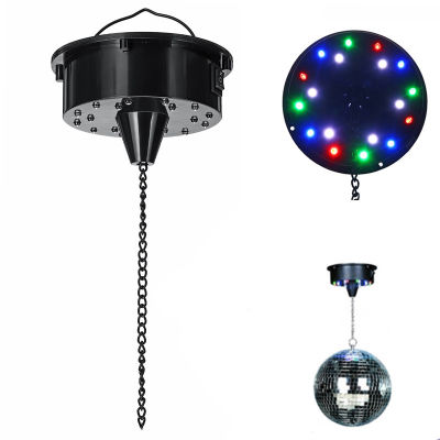 18 LED Lights Glass Rotating Mirror Disco Ball Motor Sound Control Mirror Reflection Ball Hanging for Disco DJ Party Stage Light