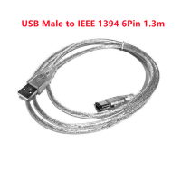 USB ตัวผู้ถึงมาตรฐาน IEEE 1394 6พินไฟร์สายสำหรับกล้องดิจิตอลกล้องวิดีโอ DV 1394สายเคเบิลป้องกันสองชั้น