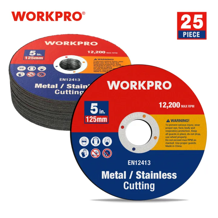 WORKPRO 25 Pcs 5" Metal Cutting Disc Angle Grinder Cut Off Wheel