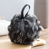 Soft Shower Mesh Foaming Sponge Exfoliating Scrubber Black Bath Bubble Ball Body Skin Cleaner Cleaning Tool Bathroom Accessories Adhesives Tape