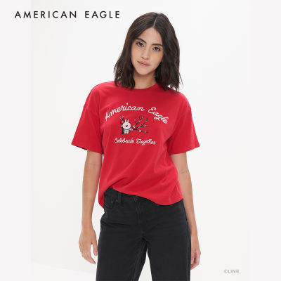American Eagle Holiday Graphic Tee เสื้อยืด ผู้หญิง ฮอลิเดย์ กราฟฟิค  (EWTS 037-8523-600)