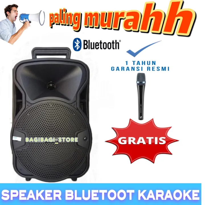 PALING MURAH..SPEAKER BLUETOOTH KARAOKE GRATIS MIC MURAH FULL BAS