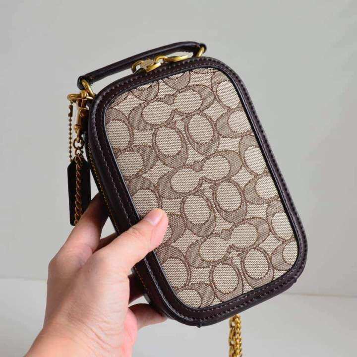 Coach 4866 Alie Camera Bag In Signature Jacquard Brown Lazada PH