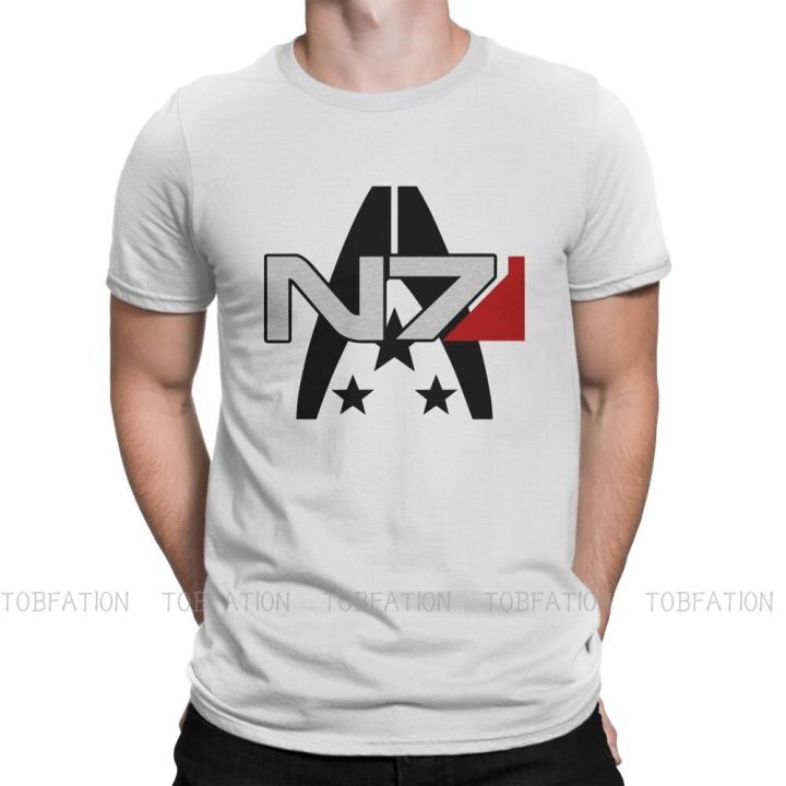 Mass Effect Game N7 Alliance Tshirt Black For Men Big Size T Shirt Casual Mens Tops Short 5447