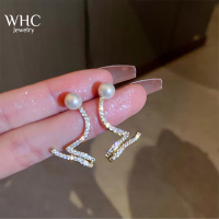 WHC Jewelry 2022ล่าสุดประกายเพชรมุกงูต่างหูสำหรับผู้หญิงการออกแบบที่สวยหรู