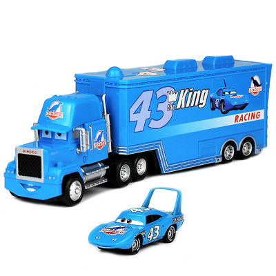 Pixar Cars MACK Lightning McQueen &amp; Chick hicks &amp; King &amp; fabulous HUDSON truckพร้อมรถคันเล็กรถของเล่นKIT1: 55 Loose