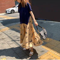 Autumn Women Dress Plus Size 5XL Ladies Vestidos Long Sleeve T-Shirt Dress Patchwork Dress Cotton Print Robe Fake Two Piece