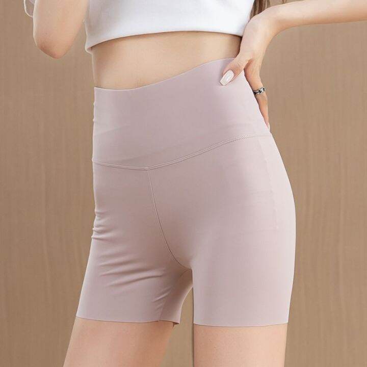 the-new-uniqlo-anti-light-safety-pants-womens-summer-thin-section-tummy-control-buttocks-no-trace-high-waist-shark-white-ice-silk-bottoming-shorts