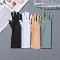 Mid-long Gloves for Stretch Anti UV Resistant Driving Breathable Thin