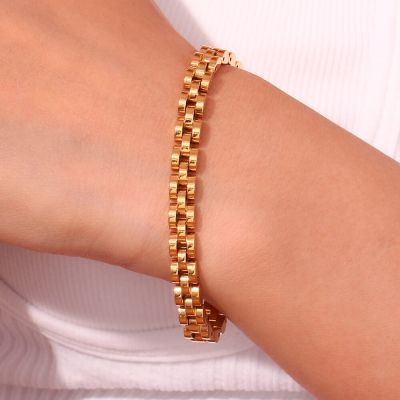 6Mm Minimalist Watchband Bracelets Bangles Gold Plated Silver Color Mixed Stainless Steel Men Women Jewelry Accessories