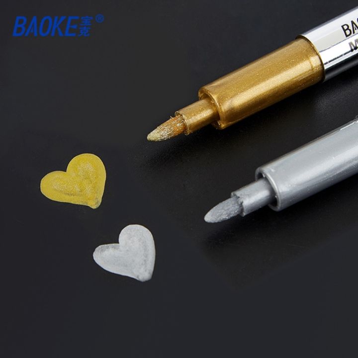 12pcs-gold-silver-อีพ็อกซี่เรซิ่นปากกาวาด-graffiti-ปากกา-marker-สีอะคริลิคไฮไลท์-metallic-ปากกามาร์กเกอร์ถาวร