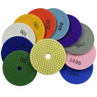 【LZ】卐✽  Diamond Polishing Pads Wet Buffing 4 Inch Abrasive Tool for Sanding Stone Marble Concrete Granite Counter Tile Grit 30-8000