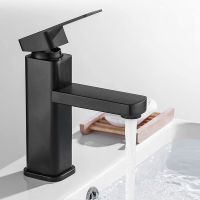 1pc Bathroom Basin Faucet Matte Black Hot Cold Water Mixer Tap Single Hole Single Handle Kitchen Tap Lavatory Sink Faucet