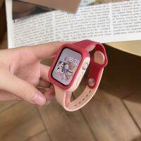 Casing Ramping Tali untuk Apple Watch Band 41Mm 45Mm 44 40 38 42Mm Gelang Silikon Lembut Gelang Jam untuk IWatch Seri 7 6 Se 5 4 3 2