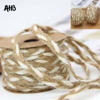 5m/roll 5mm Natural Two-color String Jute Twine Burlap Rope DIY Florist Bouquet Hemp Ribbon DIY Party Decorative Knitting Cords