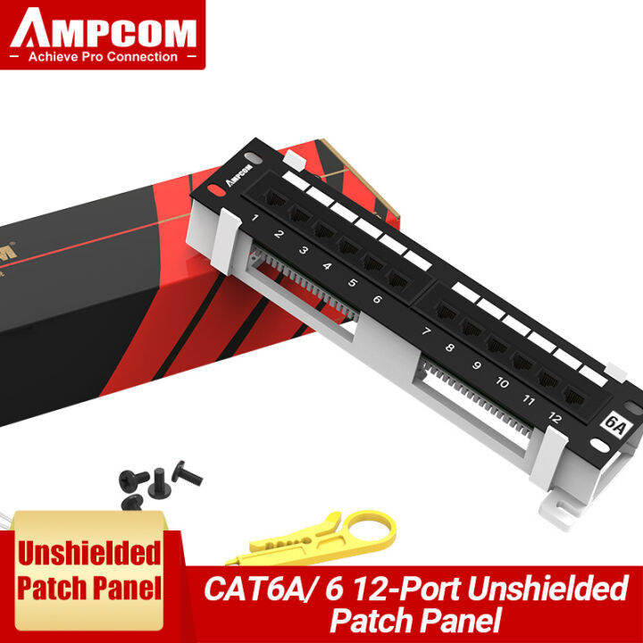 12Port CAT6A UTP Patch Panel, Wall Mount, Included 89D Bracket