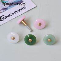 TENCHTWO Reiki Healing Crystals Jade Knob Kitchen Cupboard Pull Handle Brass Wardrobe Cabinet Knobs And For Furniture Drawers Door Hardware Locks