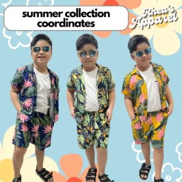 Multicolor Printed Boys Floral Hawaiian Shirts - Tropical Long Sleeve -  ShopCelino