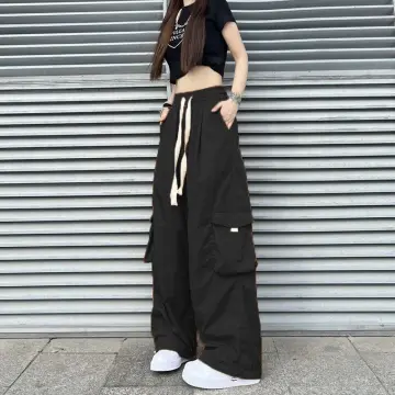 y2k Cargo pants for girls women Korean style summer high waist loose sports  street vintage wide leg trousers