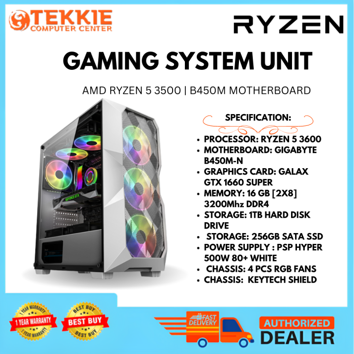 GAMING SYSTEM UNIT (AMD RYZEN 5 3500) ( B450M MOTHERBOARD) (16GB