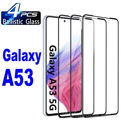 （SPOT EXPRESS）กระจกนิรภัยสำหรับ Samsung Galaxy ขีปนาวุธอลูมิเนียมสูง2/4ชิ้น A53ฟิล์มปกป้องหน้าจอ5กรัม