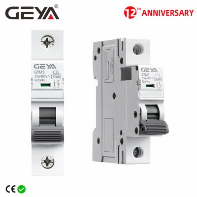 Geya gym9 1p mcb din rail 220v 400v disjuntor 6a-63a ac tipo 6ka capacidade de quebra on-off switch
