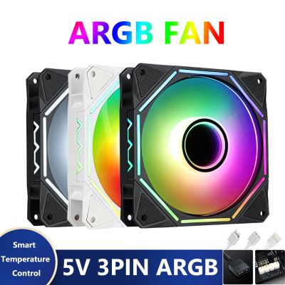 ♛ 12cm CPU Cooler Radiator 5V 3-pin ARGB Silent Heat Dissipation Fan 12V 4-pin PWM FDB Hydraulic Bearing for Game Computer Host
