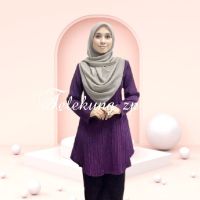 COD dhdfxcz blouse muslimah Material Beautyline Cotton Long-sleeve baju Muslimah haji Raya baju