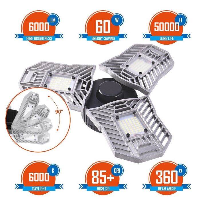 Cool & Warm White 60W E27 Deformable High Bay UFO หลอดไฟ LED อุตสาหกรรม ...
