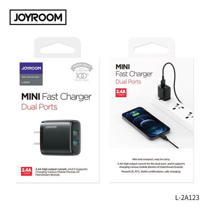 joyroom-l-2a123-dual-ports-mini-fast-charger-หัวชาร์จบ้าน-2-ช่อง-หัวชาร์ท-2-4a-12w