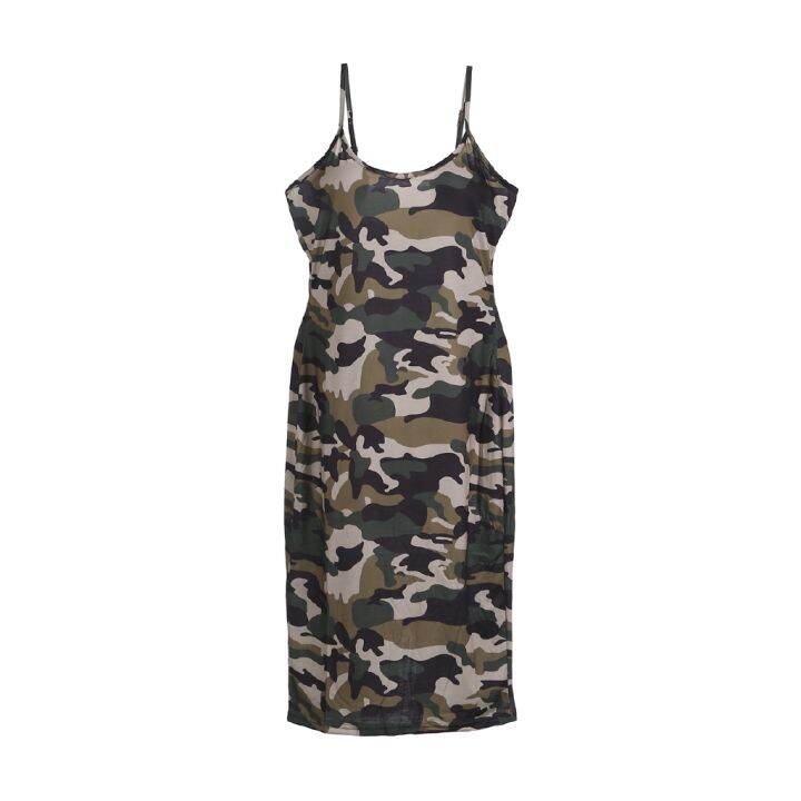 casual-y-women-camouflage-sleeveless-tail-bodycon-mini-evening-dress