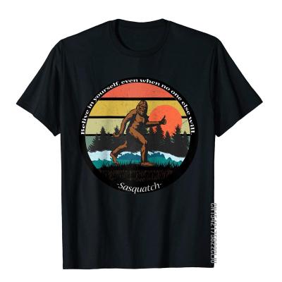 Believe In Yourself Sasquatch Funny Bigfoot Tee Raglan Baseball Tee Cotton Tops Tees Printed On Popular Unique Top T-Shirts