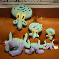 Cartoon SpongeBob Plush Toy Kawaii Squidward Crab Boss Plush Sleeping Pillow Creative Presents For Kids Girlfriend Birthday