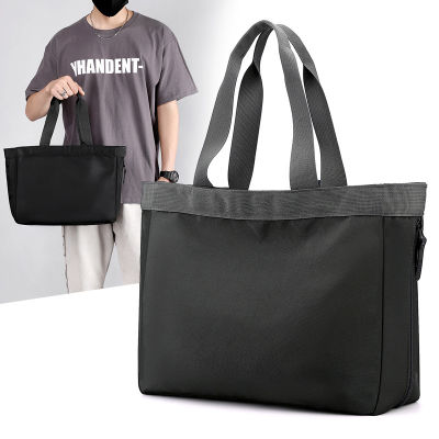 2023 New Street Fashion Mens Portable Nylon Cloth Portable Tote Bag Mens Large Capacity Expandable Bag 2023