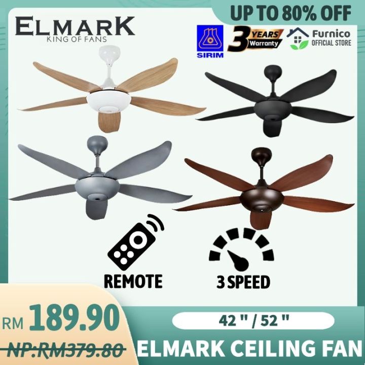 Elmark 52" / 42" ABS Blade Ceiling Fan Kipas Siling Ceiling Fan with