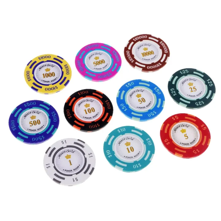 10Pcs Poker Chips Gaming Board Game Casino Supplies Texas Hold'em Game