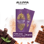 Socola đen nguyên chất ít đường đắng đậm 85% ca cao Alluvia Chocolate thanh nhỏ 30 gram