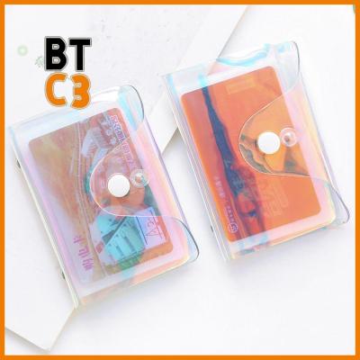 BTC3 พกพา 20 Bits เลเซอร์ ล้าง พีวีซี ใส กระเป๋าสตางค์จัดระเบียบ กล่องใส่บัตร