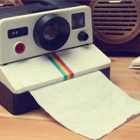 Creative Inspired Tissue Shape Bathroom Toilet Paper Napkins Camera New Retro Roll WC Holder Home Box Decor