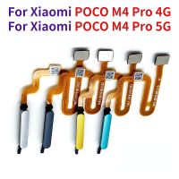 สำหรับ Xiaomi Poco M4 Pro M4Pro 4G 5G เซ็นเซอร์ลายนิ้วมือต้นฉบับบ้านกุญแจส่งคืนปุ่มเมนูสายเคเบิลเฟล็กซ์ริบบอน